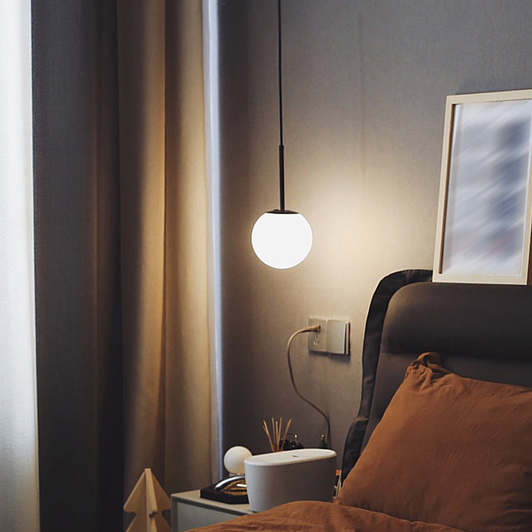 Modern Style Spherical Shape Hanging Light Glass 1 Light Hanging Light Fixture