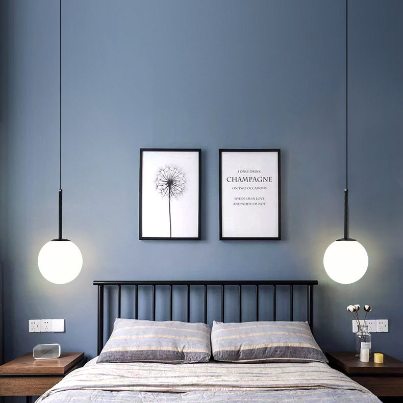 Modern Style Spherical Shape Hanging Light Glass 1 Light Hanging Light Fixture