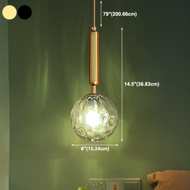 Modern Style Spherical Shape Hanging Light Glass 1 Light Hanging Light Fixture
