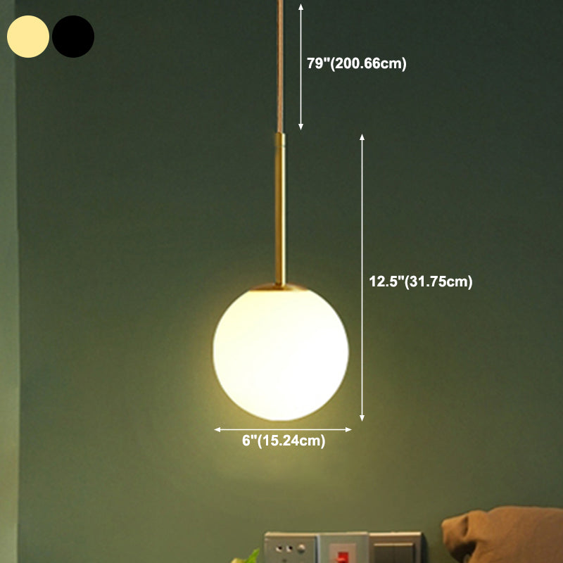 Modern Style Spherical Shape Hanging Light Glass 1 Light Hanging Light Fixture