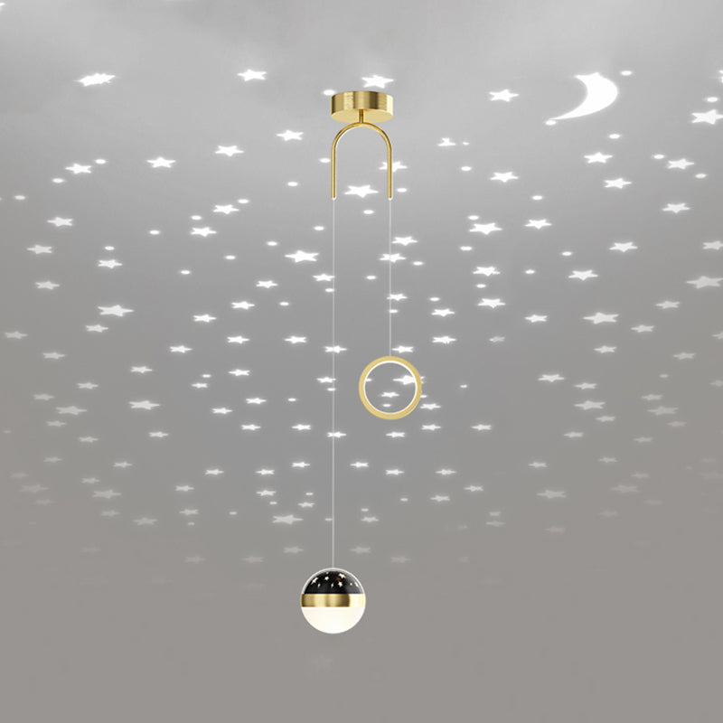 Modern Style Geometry Shape Hanging Lights Metal 2 Light Hanging Light Fixtures