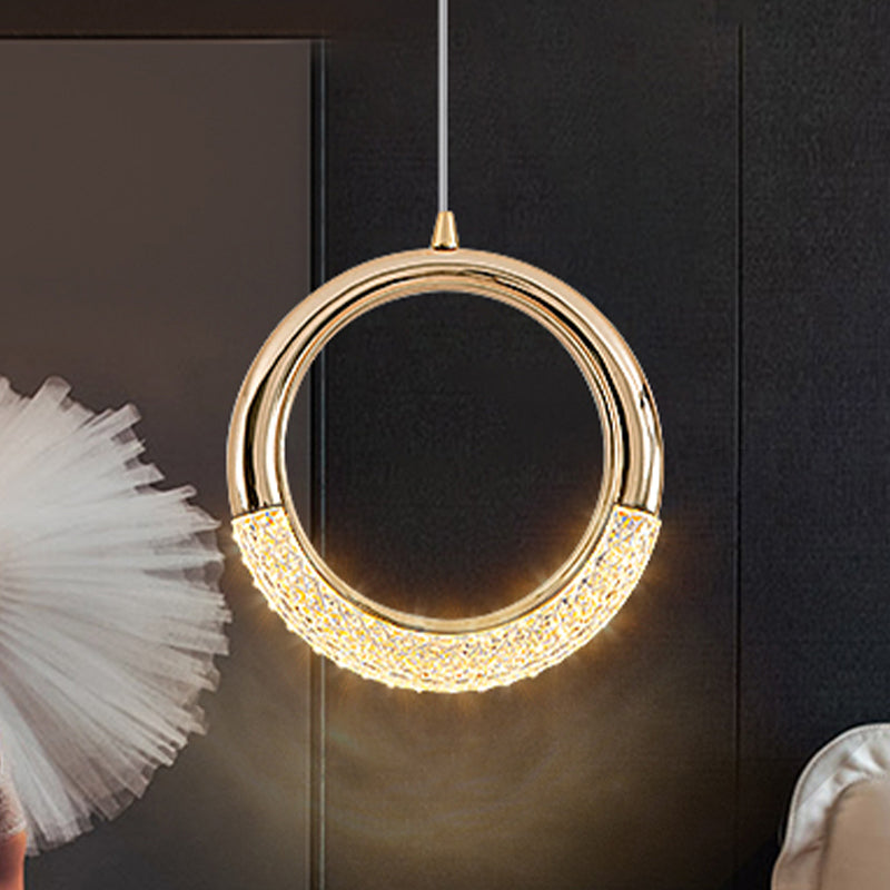 Modern Style Geometry Shape Hanging Light Metal 1 Light Hanging Light Fixture in Gold