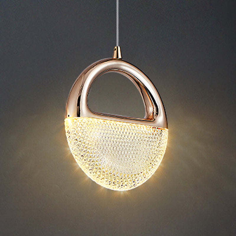Modern Style Geometry Shape Hanging Light Metal 1 Light Hanging Light Fixture in Gold