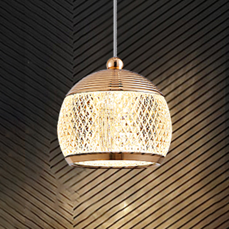 Modern Style Geometry Shape Hanging Light Metal 1 Light Hanging Light Fixture in Gold