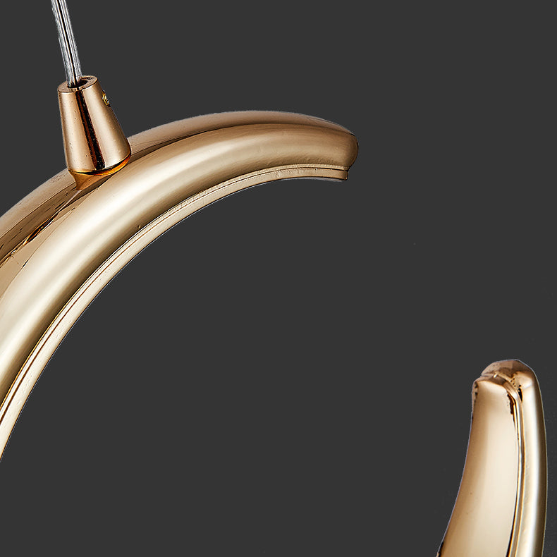 Modern Style Geometry Shape Hanging Light Metal 1 Light Hanging Light Fixture in Gold