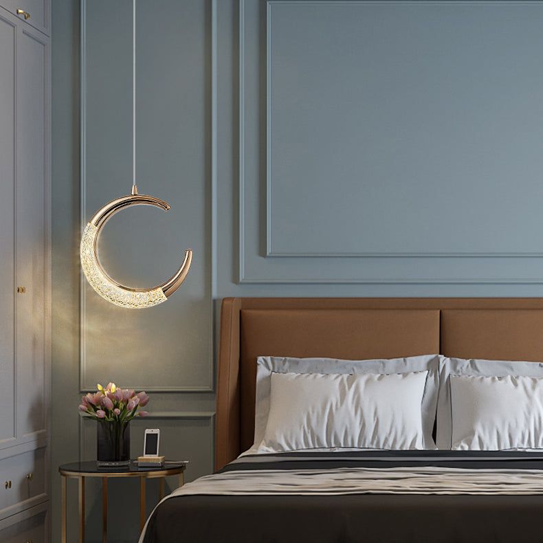 Modern Style Geometry Shape Hanging Light Metal 1 Light Hanging Light Fixture in Gold