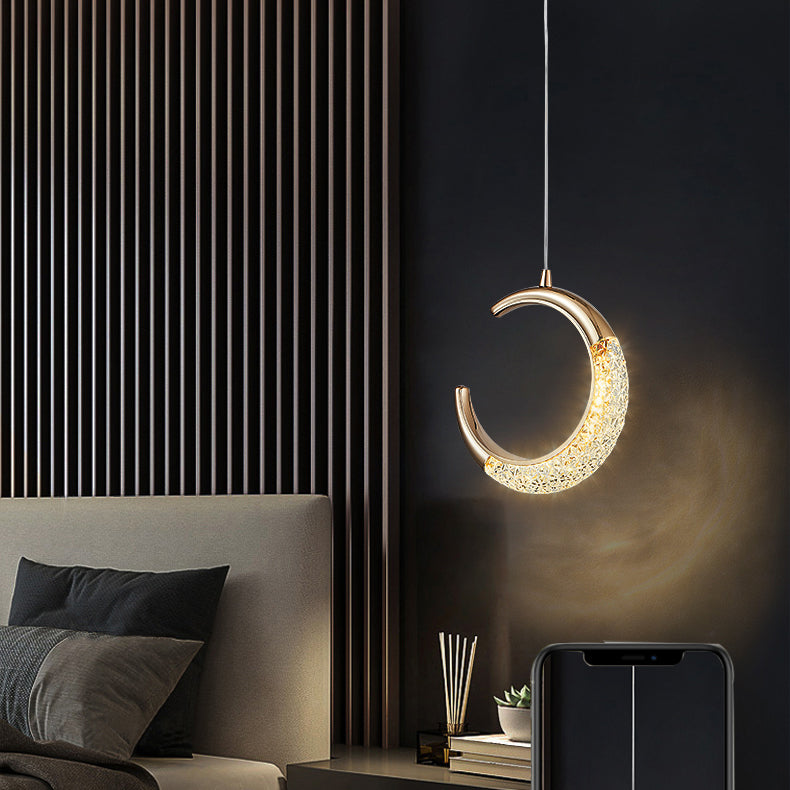 Modern Style Geometry Shape Hanging Light Metal 1 Light Hanging Light Fixture in Gold