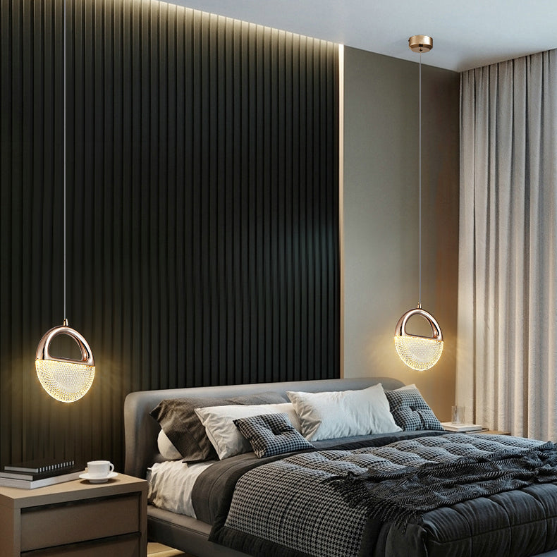 Modern Style Geometry Shape Hanging Light Metal 1 Light Hanging Light Fixture in Gold