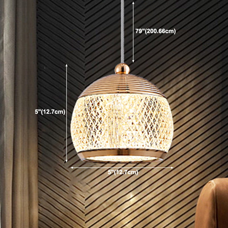 Modern Style Geometry Shape Hanging Light Metal 1 Light Hanging Light Fixture in Gold