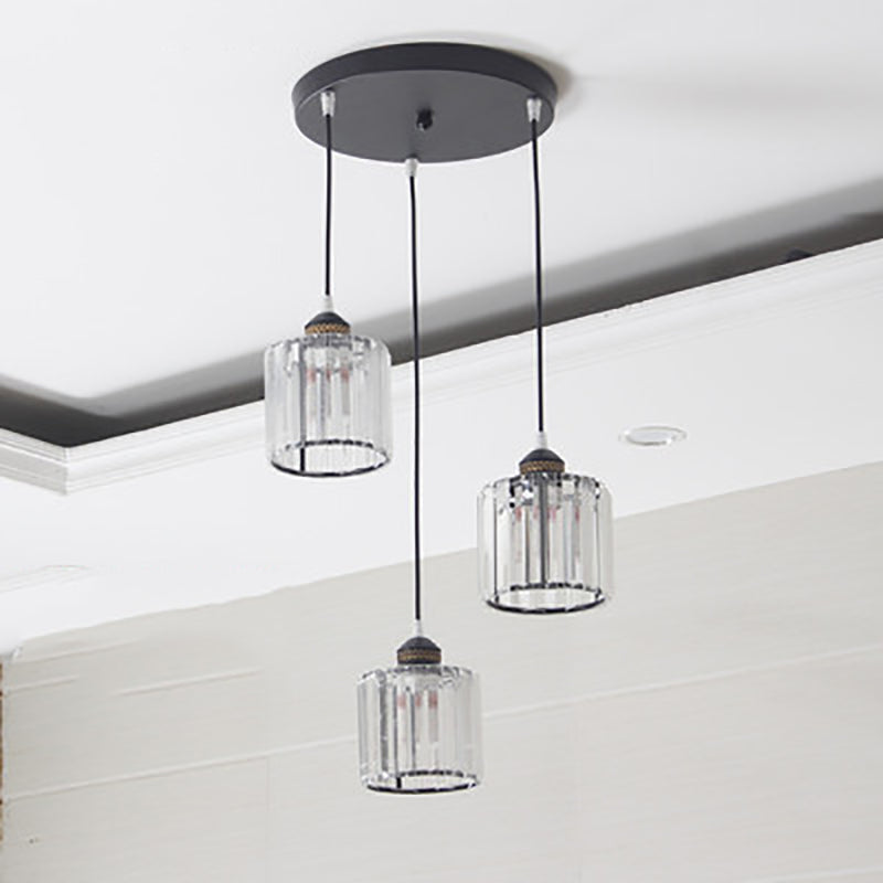 Modern Style Cylinder Shape Hanging Lights Crystal Hanging Light Fixtures