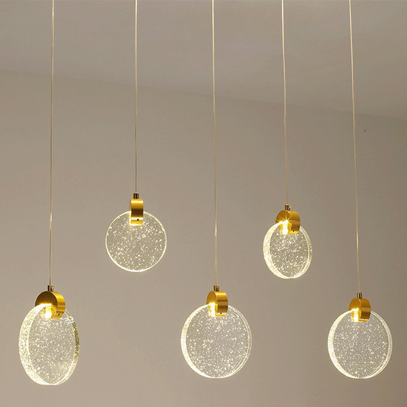 Geometry Shape Crystal Hanging Lights Modern Style Hanging Light Fixtures