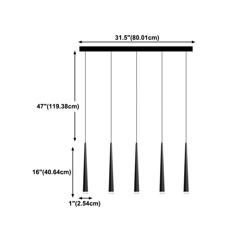 Geometry Shape Metal Hanging Lights Modern Style Hanging Light Fixtures in Black