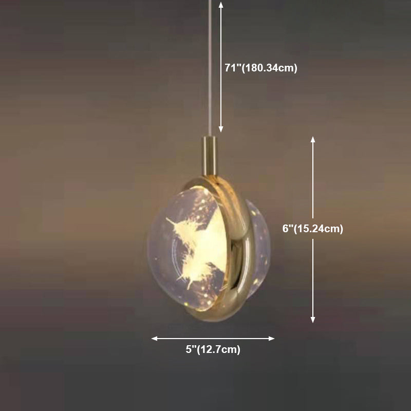 Ball Hanging Lights Modern Style Crystal 1 Light Pendant Light Kit