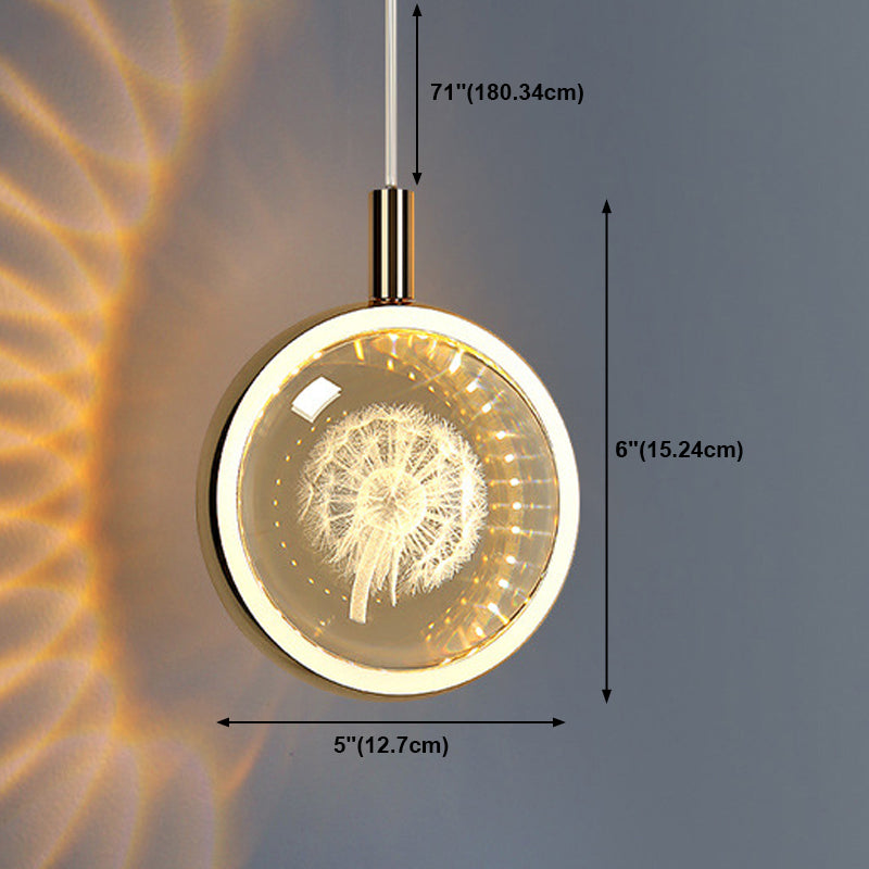 Ball Hanging Lights Modern Style Crystal 1 Light Pendant Light Kit