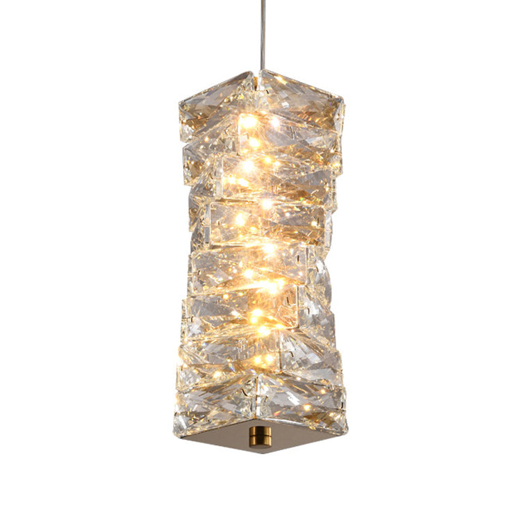 1 lumière suspension géométrique Pendant style moderne Crystal Plafond plafond