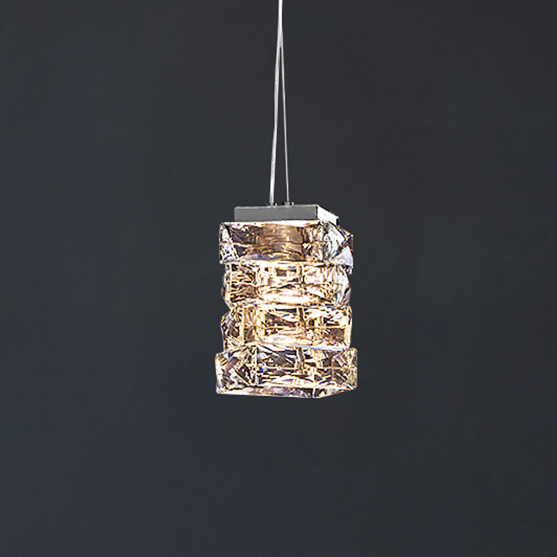 1 lumière suspension géométrique Pendant style moderne Crystal Plafond plafond