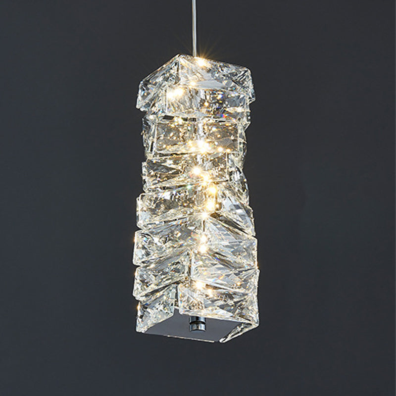 1 lumière suspension géométrique Pendant style moderne Crystal Plafond plafond