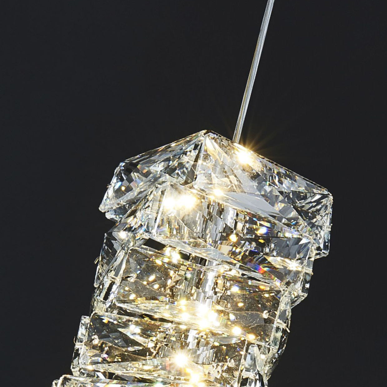 1 lumière suspension géométrique Pendant style moderne Crystal Plafond plafond