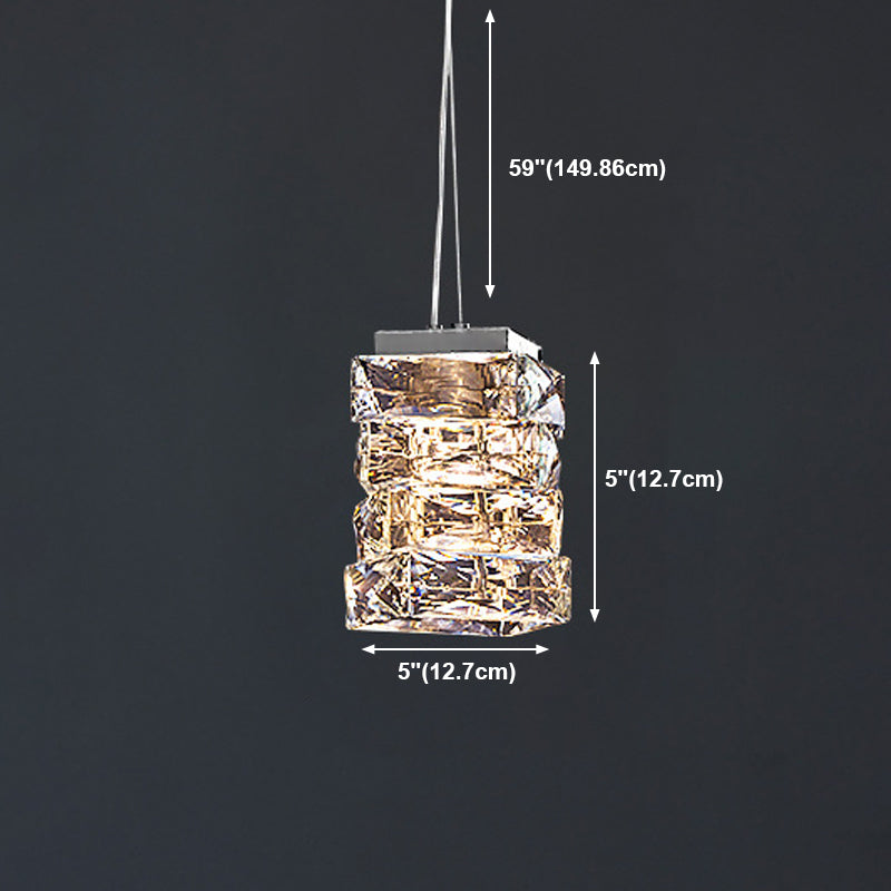 1 lumière suspension géométrique Pendant style moderne Crystal Plafond plafond