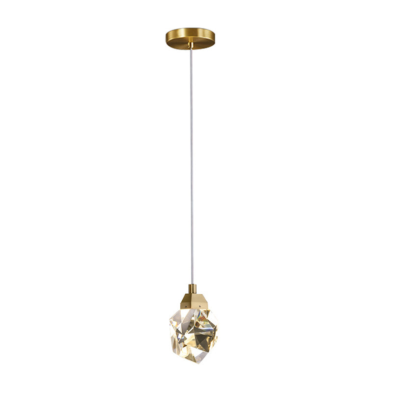 1 suspension géométrique légère pendentif de style moderne lampe à suspension en cristal