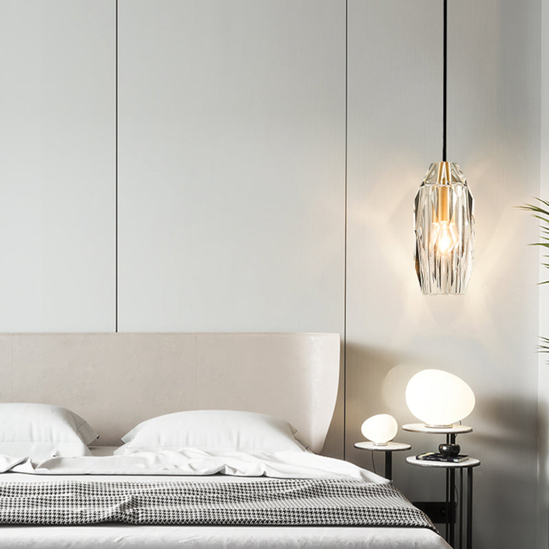 1 suspension géométrique légère pendentif de style moderne lampe à suspension en cristal