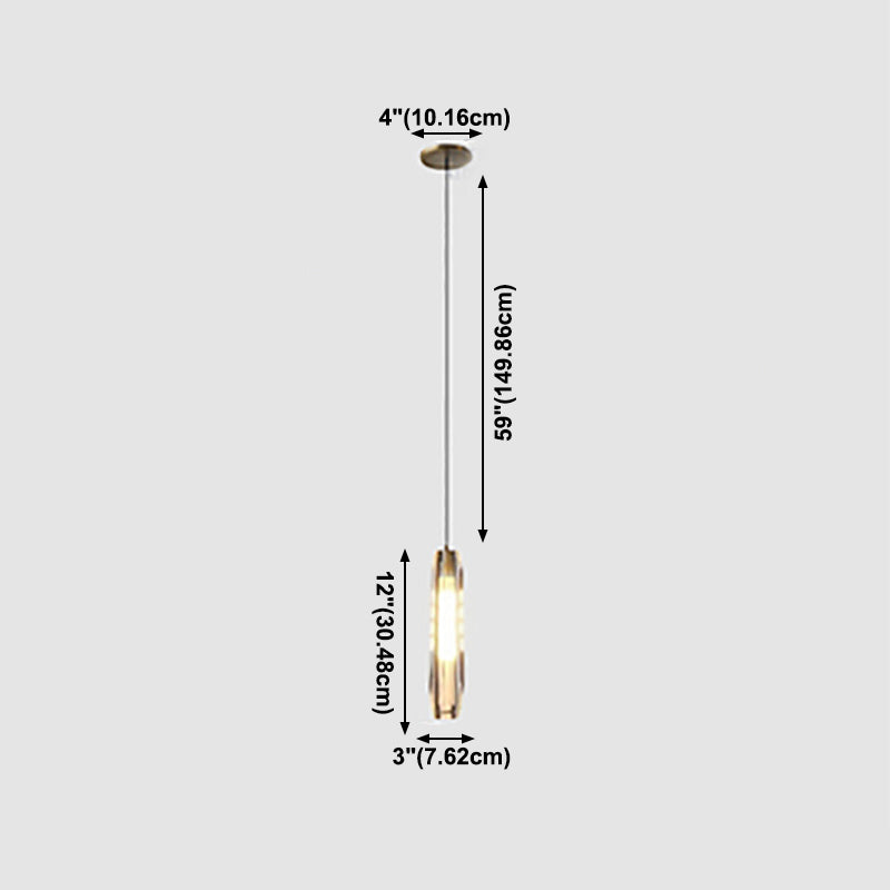 1 suspension géométrique légère pendentif de style moderne lampe à suspension en cristal