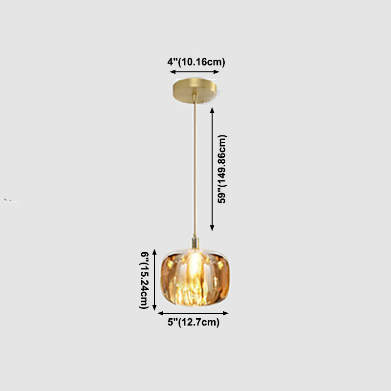 1 suspension géométrique légère pendentif de style moderne lampe à suspension en cristal