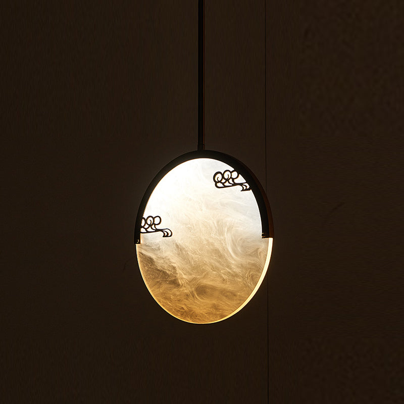 Pendentif de forme ronde en métal LED moderne LED suspendu suspendu pour le salon