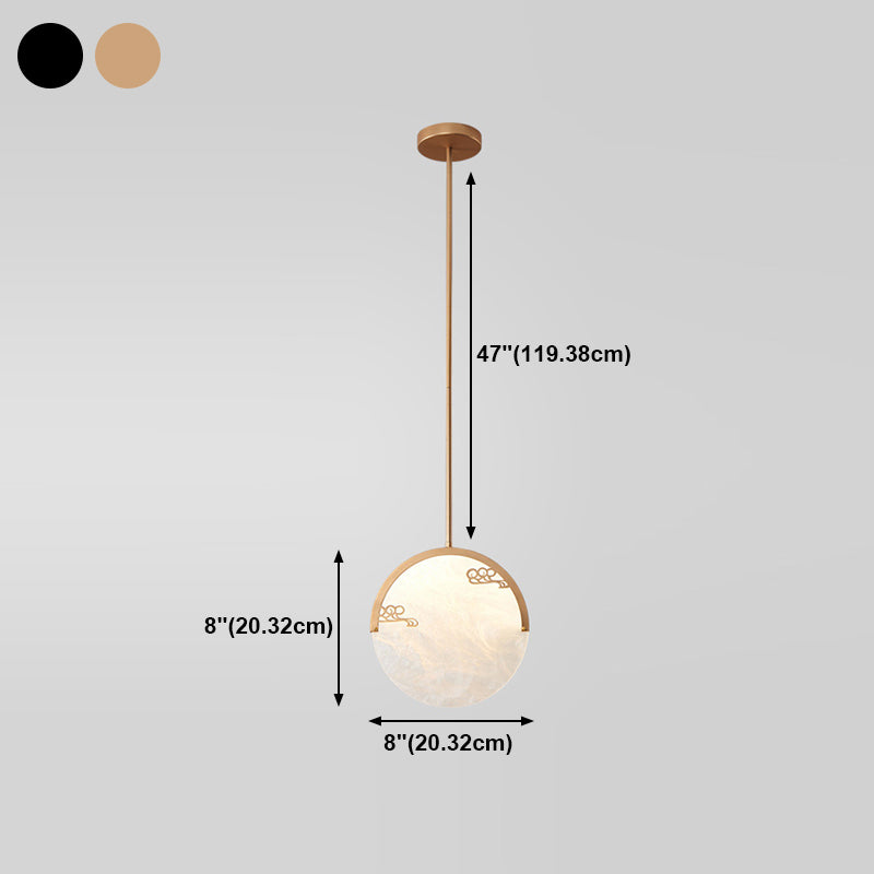 Pendentif de forme ronde en métal LED moderne LED suspendu suspendu pour le salon