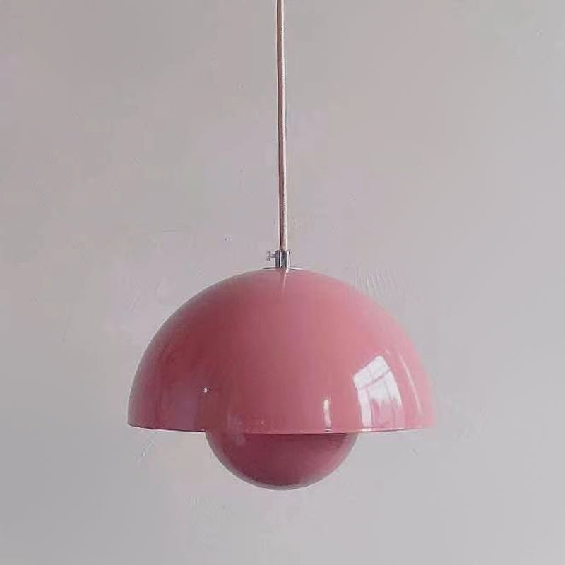 Colorful Dome Shape Pendant Light Nordic Metal Hanging Pendant for Living Room