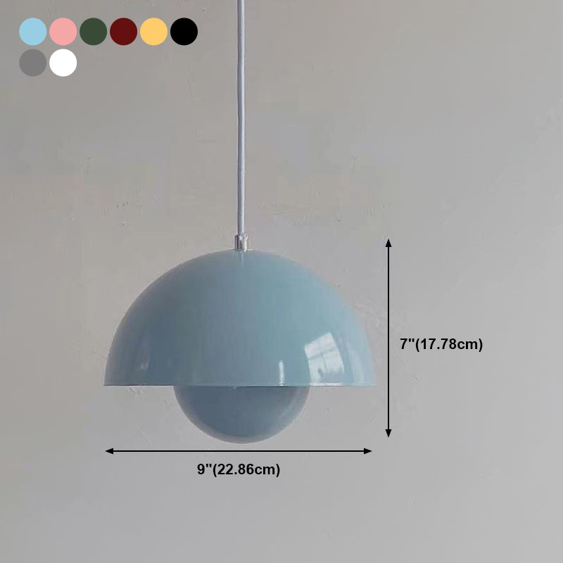 Colorful Dome Shape Pendant Light Nordic Metal Hanging Pendant for Living Room