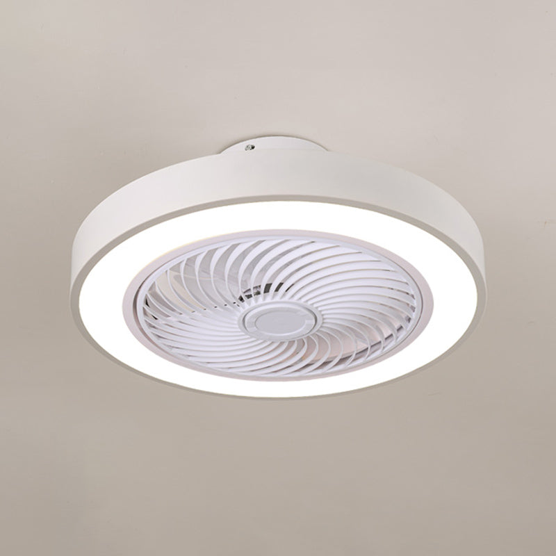 Nordic Round Fan Light Metal Colorful 20" Wide Flush Mount Light for Living Room