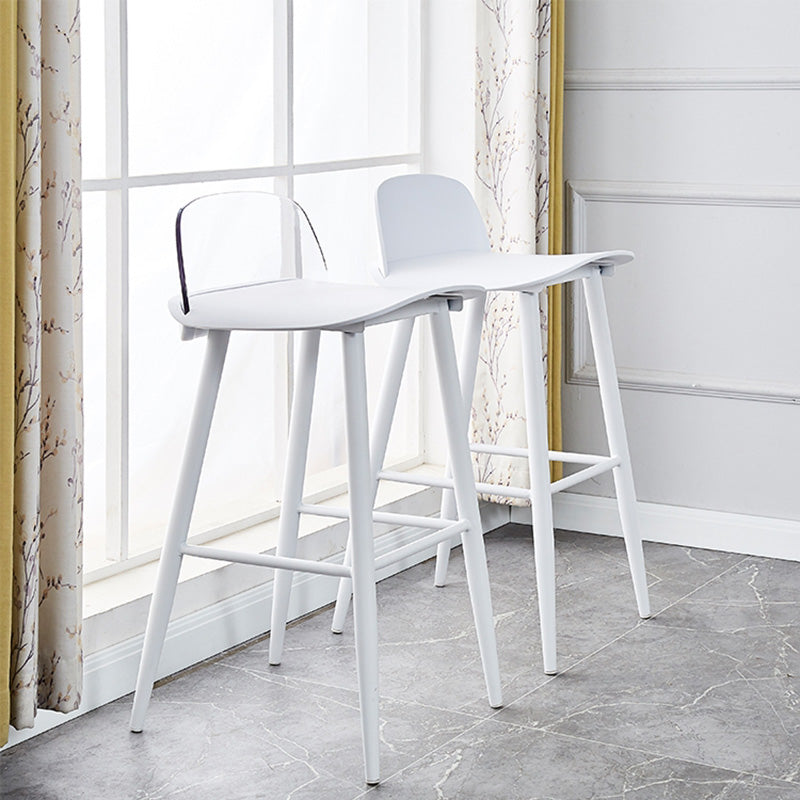 Industrial Style Bar-stool with 4 Legs Low Back PP Seat for Kitchen Bar