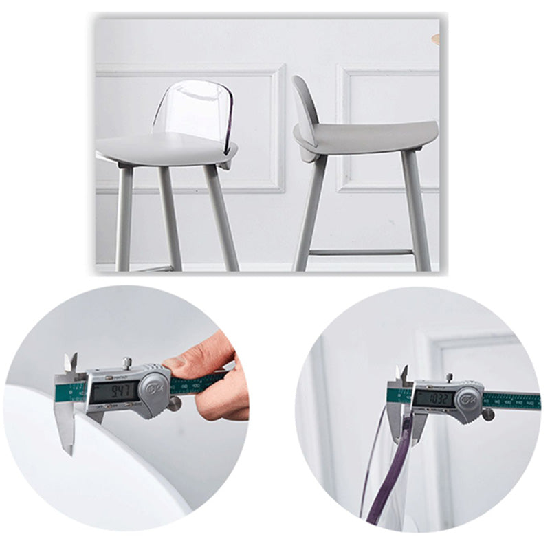 Industrial Style Bar-stool with 4 Legs Low Back PP Seat for Kitchen Bar
