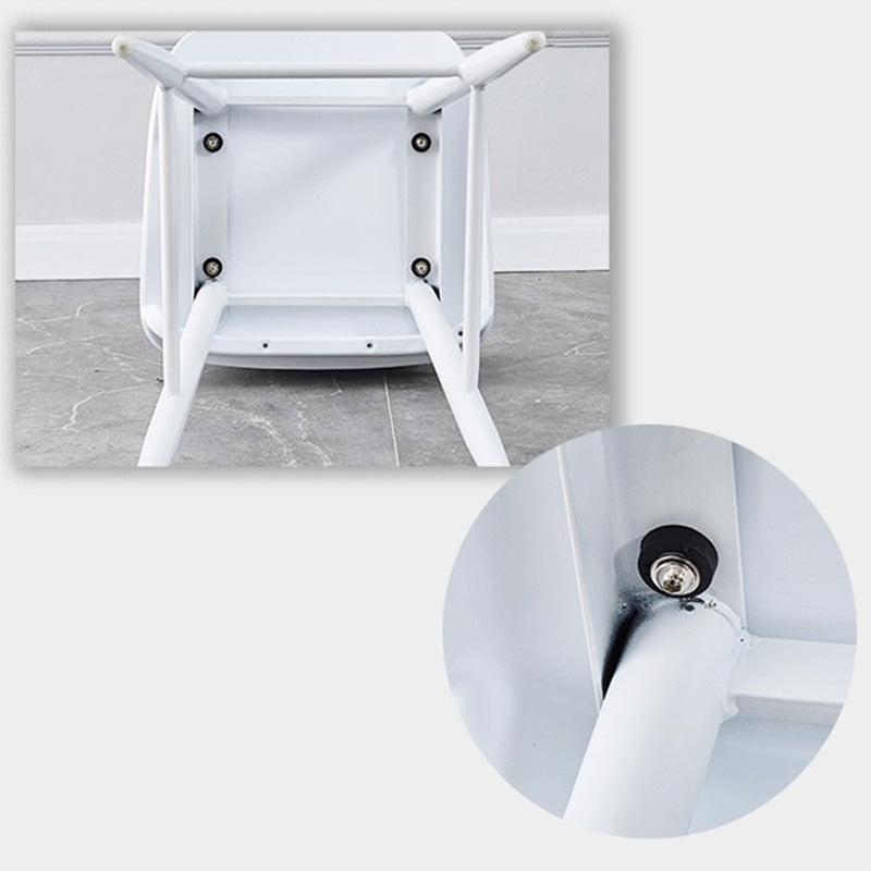 Industrial Style Bar-stool with 4 Legs Low Back PP Seat for Kitchen Bar