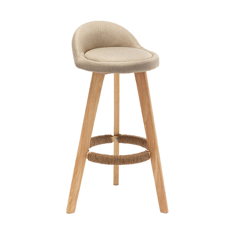 Barkruk in Scandinavische stijl, ronde zitting, houten poten voor keukenbar