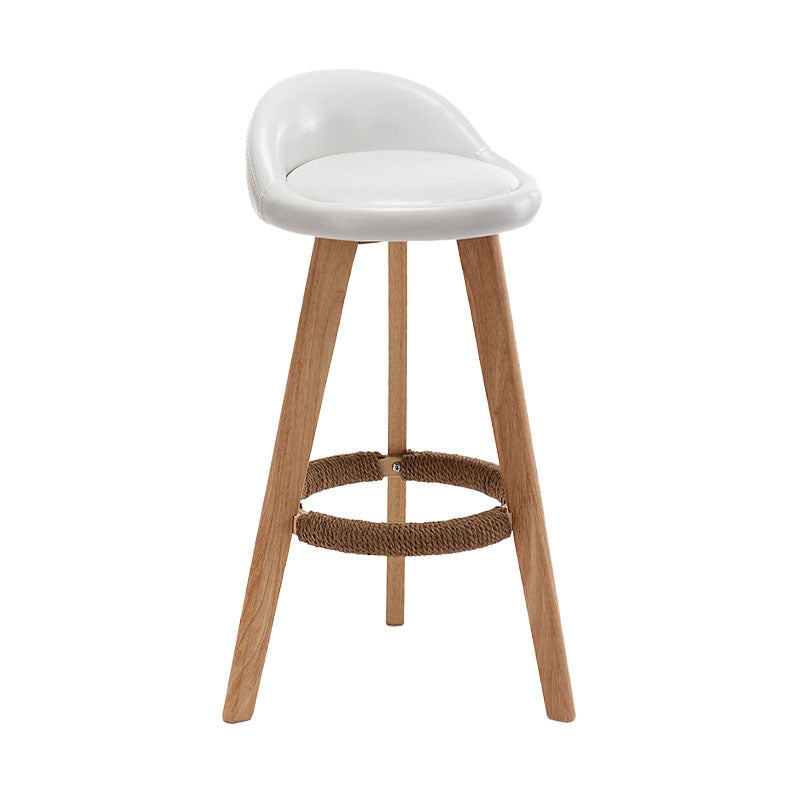 Barkruk in Scandinavische stijl, ronde zitting, houten poten voor keukenbar