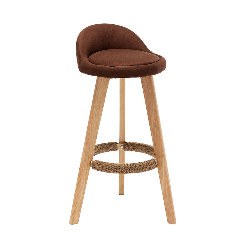 Barkruk in Scandinavische stijl, ronde zitting, houten poten voor keukenbar