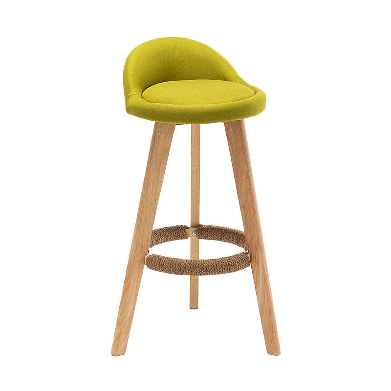 Barkruk in Scandinavische stijl, ronde zitting, houten poten voor keukenbar