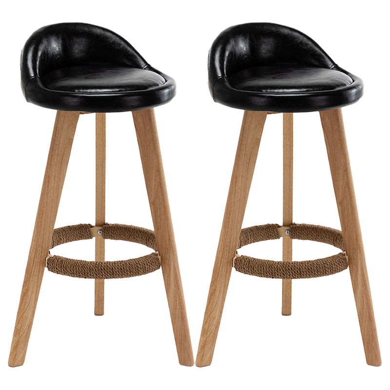 Barkruk in Scandinavische stijl, ronde zitting, houten poten voor keukenbar