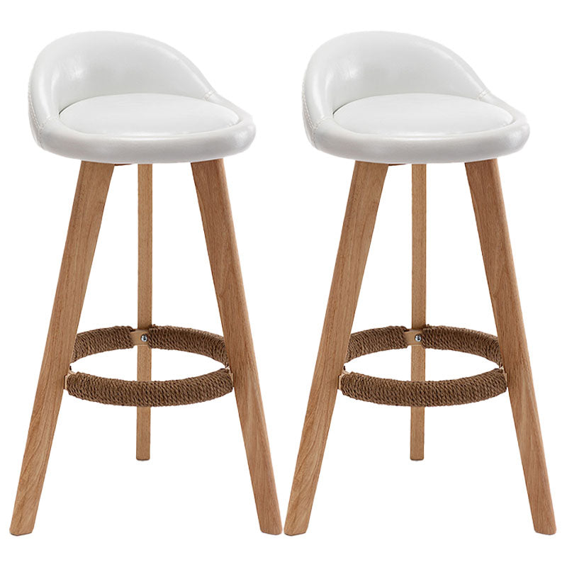 Barkruk in Scandinavische stijl, ronde zitting, houten poten voor keukenbar