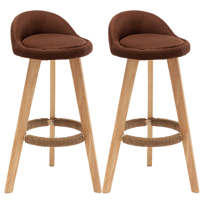 Barkruk in Scandinavische stijl, ronde zitting, houten poten voor keukenbar