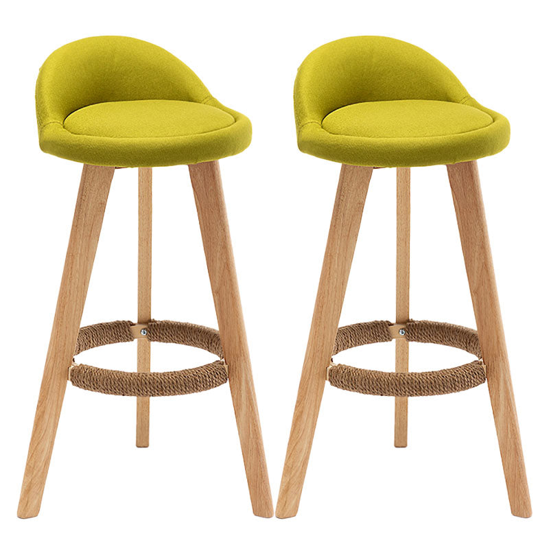 Barkruk in Scandinavische stijl, ronde zitting, houten poten voor keukenbar