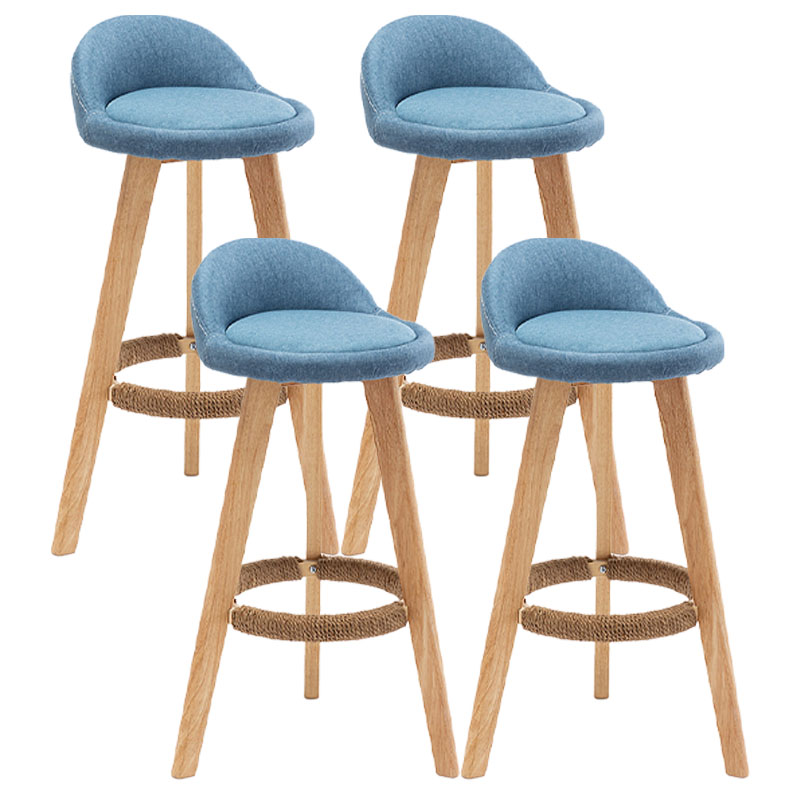 Barkruk in Scandinavische stijl, ronde zitting, houten poten voor keukenbar