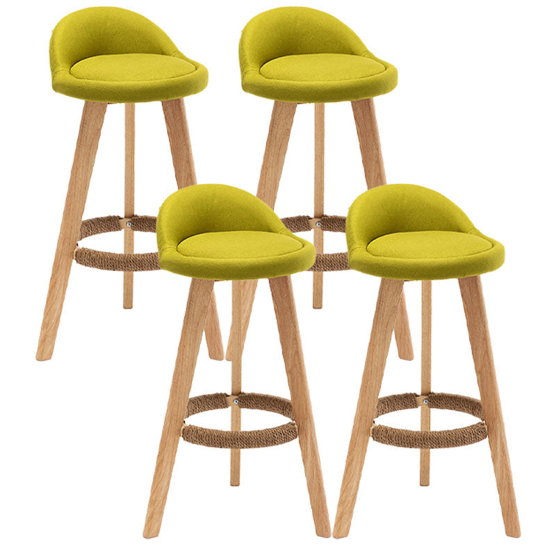 Barkruk in Scandinavische stijl, ronde zitting, houten poten voor keukenbar