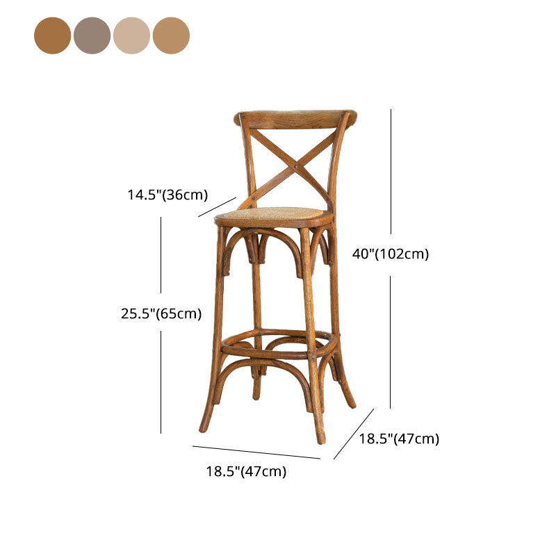Contemporary Solid Wood Bar Stool Bristol Bar Stool with Wood Seat and Footrest