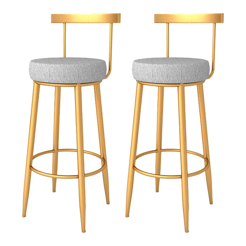 Moderner Metal -Barhocker mit Fußstütze und Casual Bar Stool im unteren Rücken