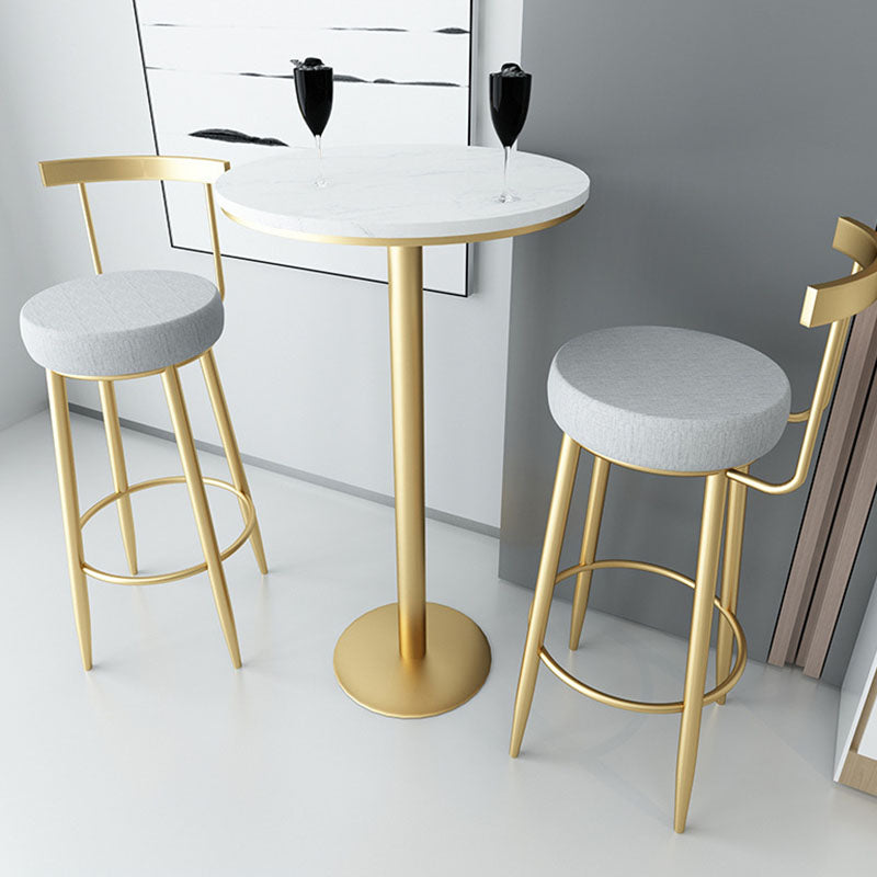 Moderner Metal -Barhocker mit Fußstütze und Casual Bar Stool im unteren Rücken