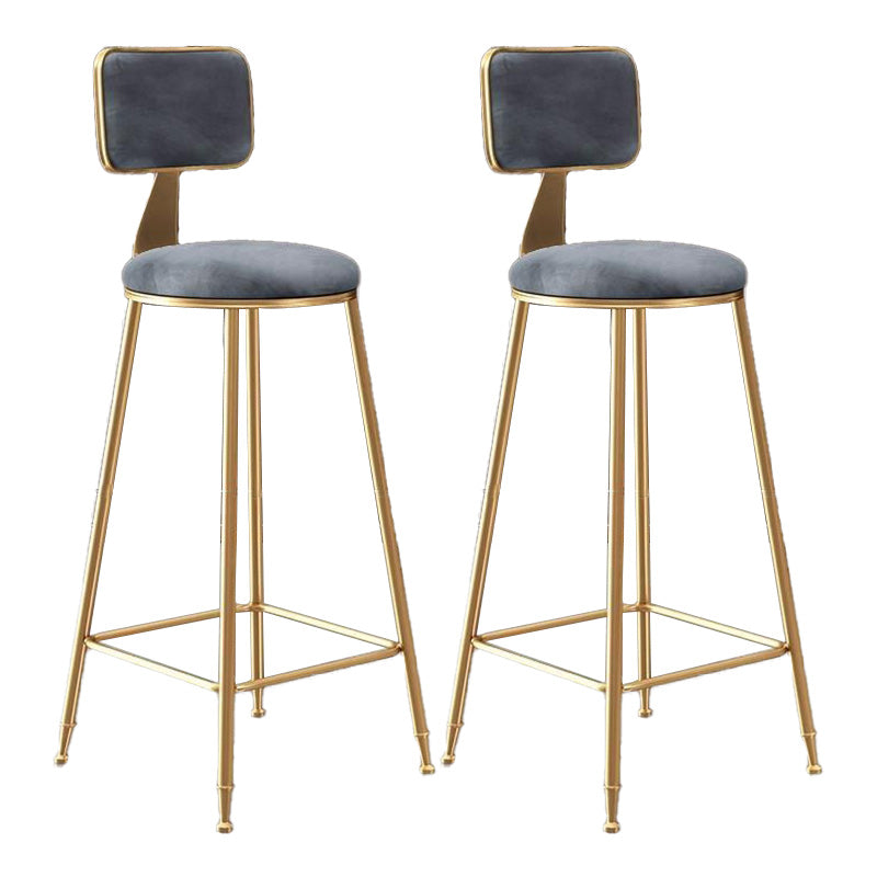 Barhocker aus Metall im modernen Stil mit Fußstütze und Bistro-Lounge-Barhocker mit niedriger Rückenlehne