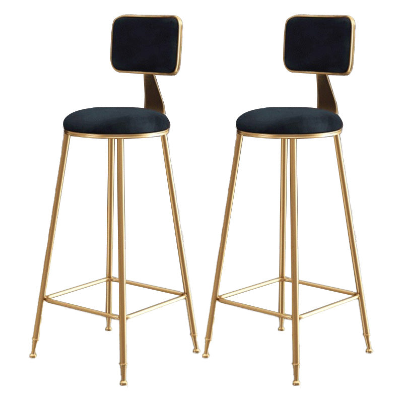 Barhocker aus Metall im modernen Stil mit Fußstütze und Bistro-Lounge-Barhocker mit niedriger Rückenlehne